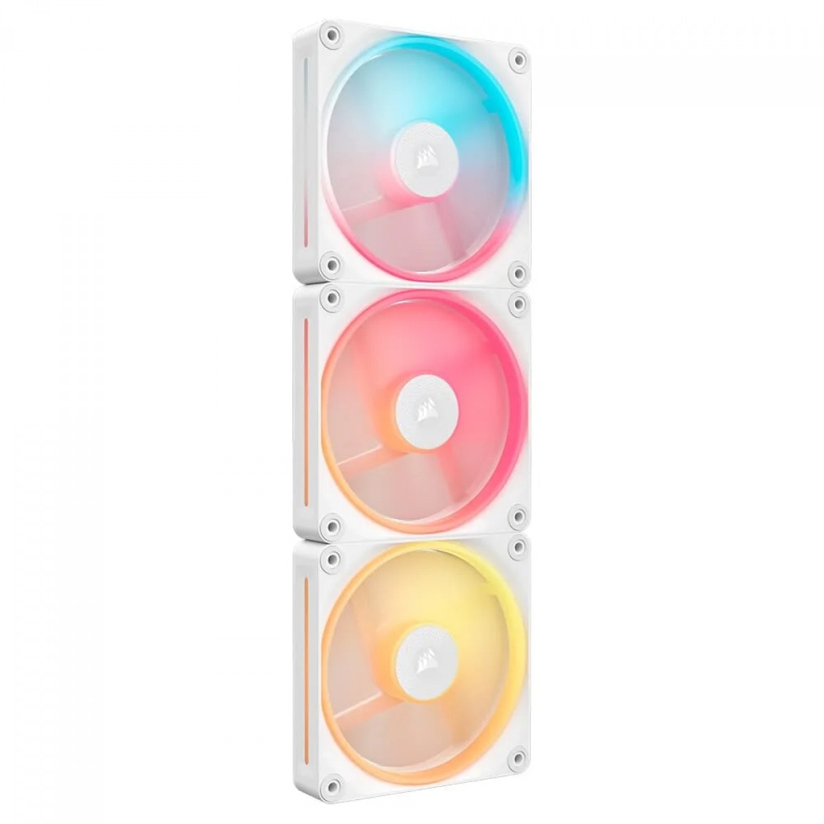 Kit Fan Com 3 Unidades Corsair iCUE LINK LX120-R, RGB, Reverse, 120mm, Branco, CO-9051054-WW