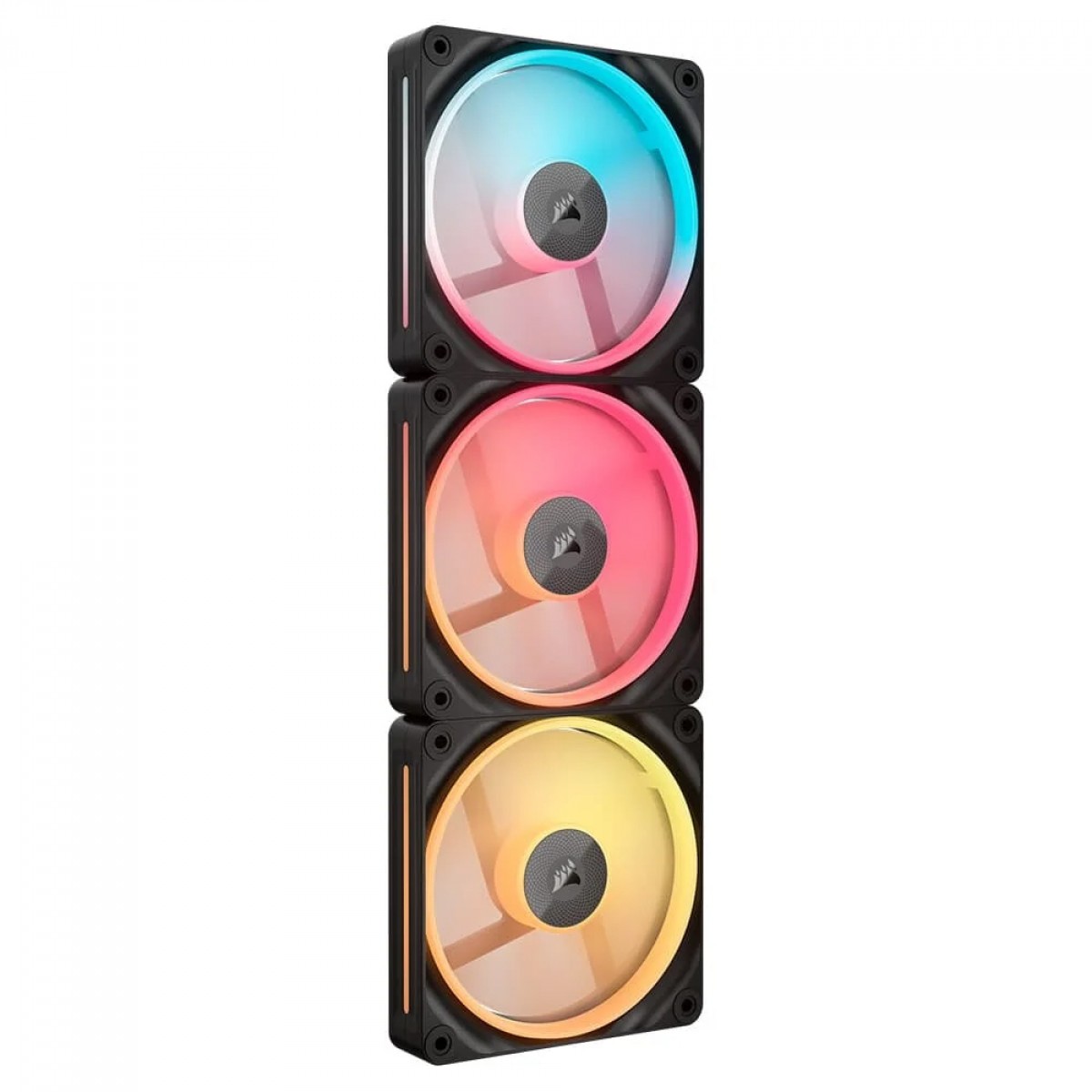Kit Fan Com 3 Unidades Corsair iCUE LINK LX120-R, RGB, Reverse, 120mm, Preto, CO-9051050-WW