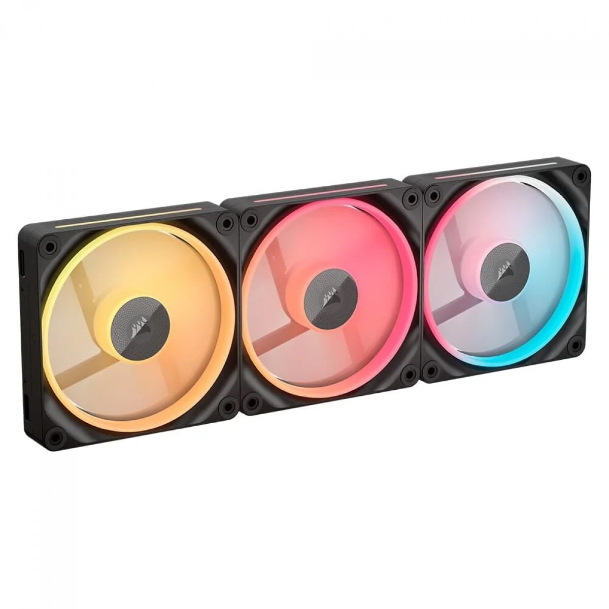 Kit Fan Com 3 Unidades Corsair iCUE LINK LX120-R, RGB, Reverse, 120mm, Preto, CO-9051050-WW