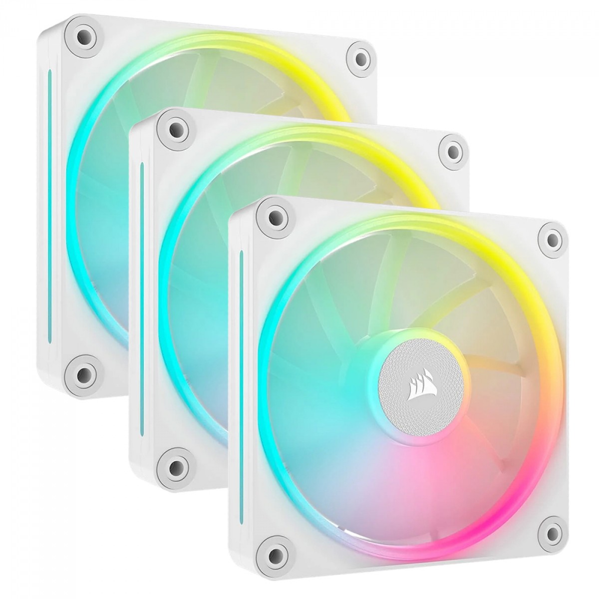 Kit Fan Com 3 Unidades Corsair iCUE LINK LX120, RGB, 120mm, Branco, CO-9051030-WW