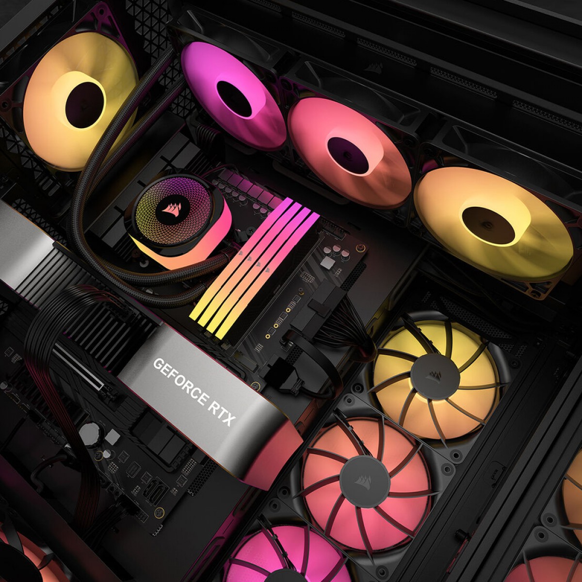 Kit Fan Com 3 Unidades Corsair RS120 ARGB, 120mm, PWM, Preto, CO-9050181-WW