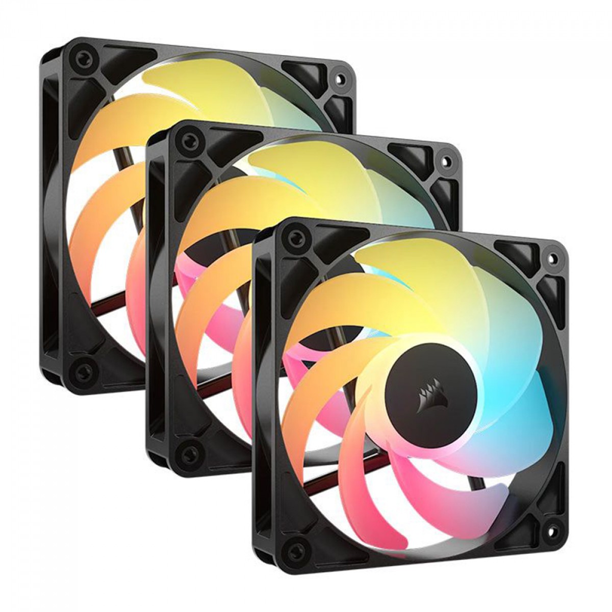 Kit Fan Com 3 Unidades Corsair RS120-R, ARGB, Reverse, 120mm, Preto, CO-9050196-WW