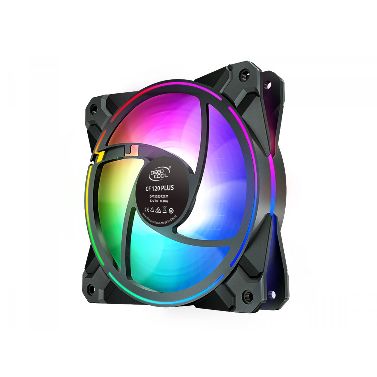 Kit Fan com 3 Unidades DeepCool Dual Ring, RGB 120mm, CF120 PLUS, DP-F12-AR-CF120P-3P