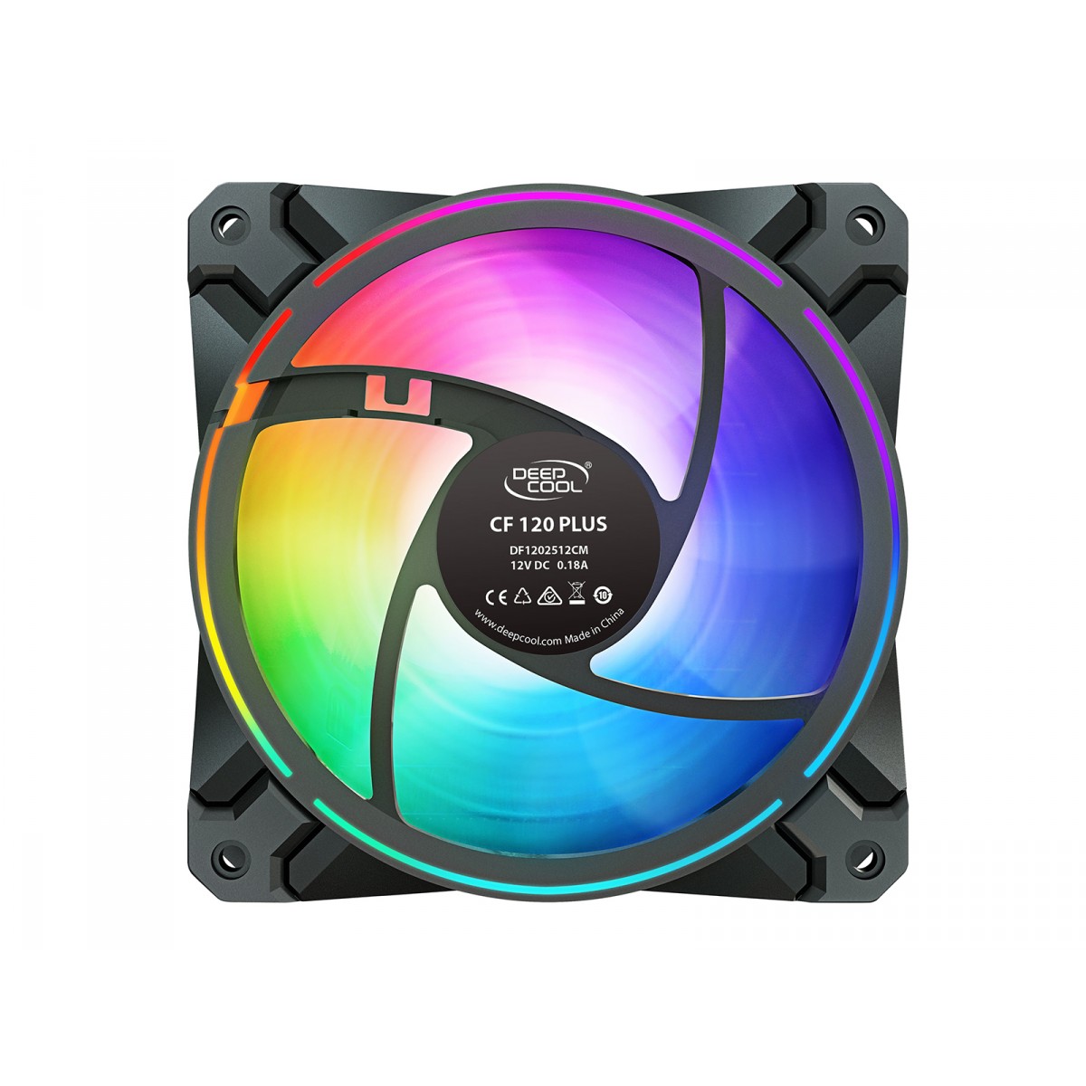 Kit Fan com 3 Unidades DeepCool Dual Ring, RGB 120mm, CF120 PLUS, DP-F12-AR-CF120P-3P