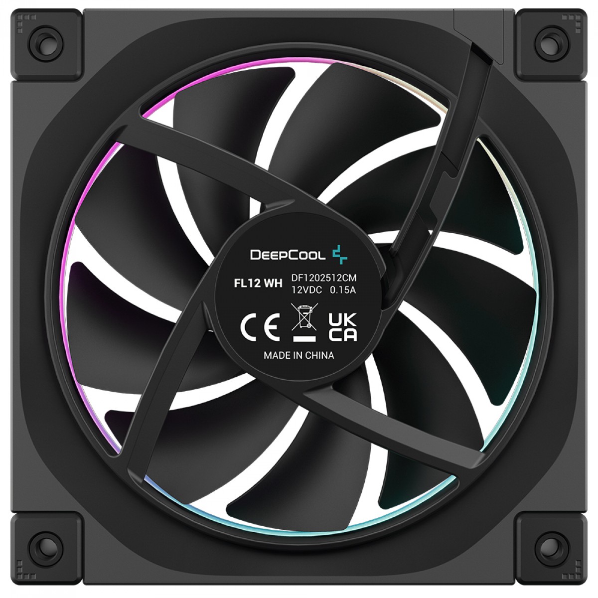 Kit Fan Com 3 Unidades DeepCool FL12, ARGB, 120mm, PWM, Preto, R-FL12-BKAPN3-G