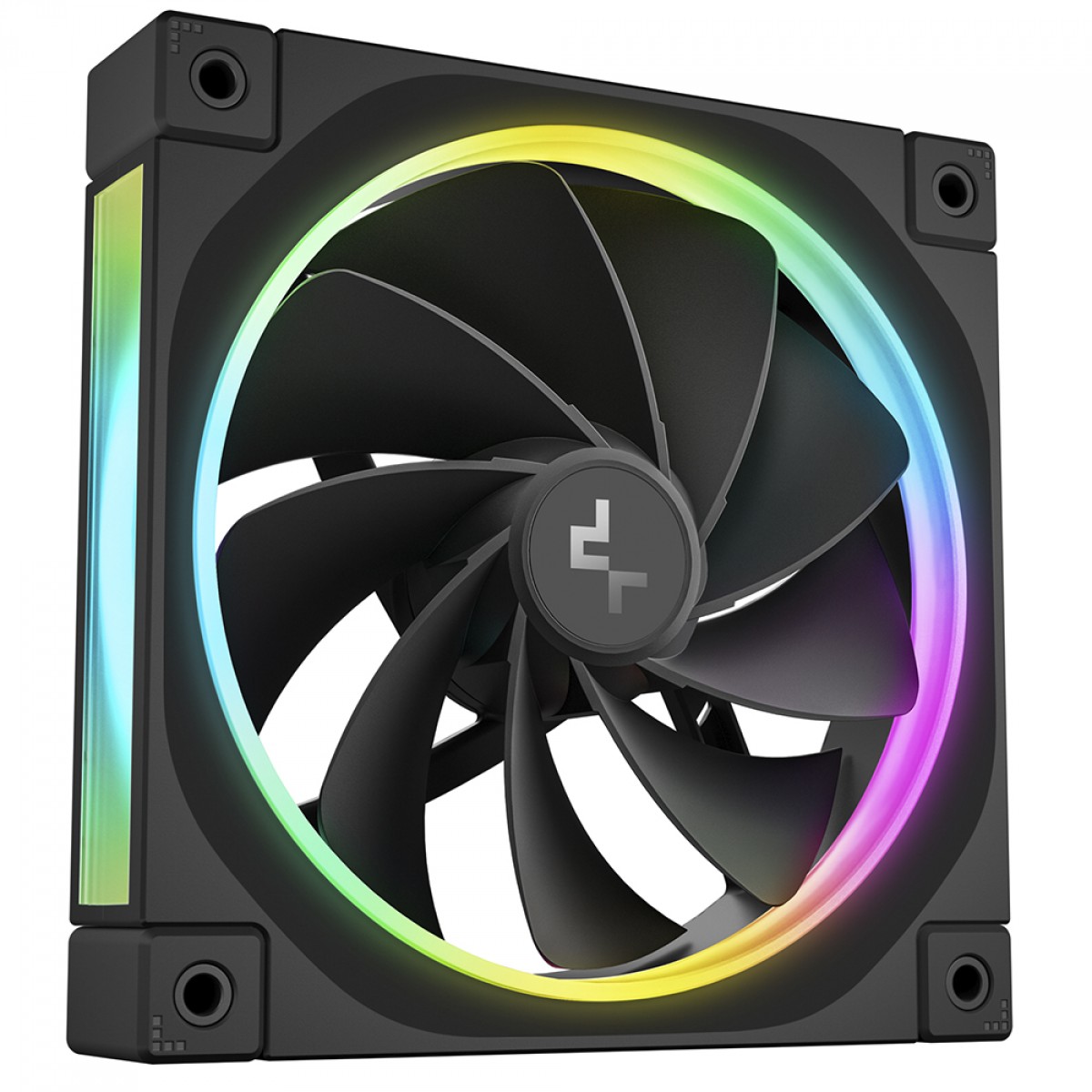 Kit Fan Com 3 Unidades DeepCool FL12R, ARGB, 120mm, Reverse, PWM, Preto, R-FL12R-BKAPN3-G