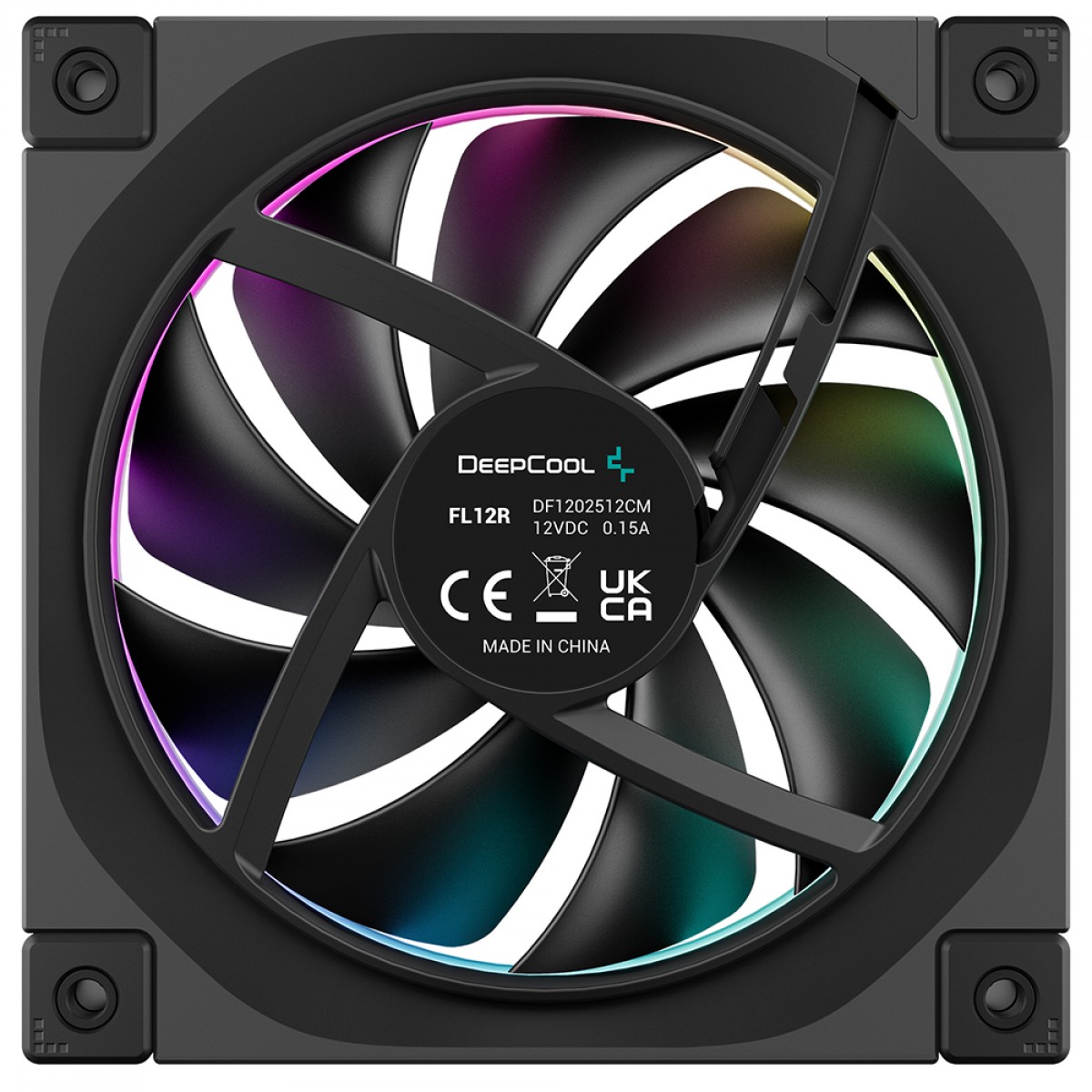 Kit Fan Com 3 Unidades DeepCool FL12R, ARGB, 120mm, Reverse, PWM, Preto, R-FL12R-BKAPN3-G