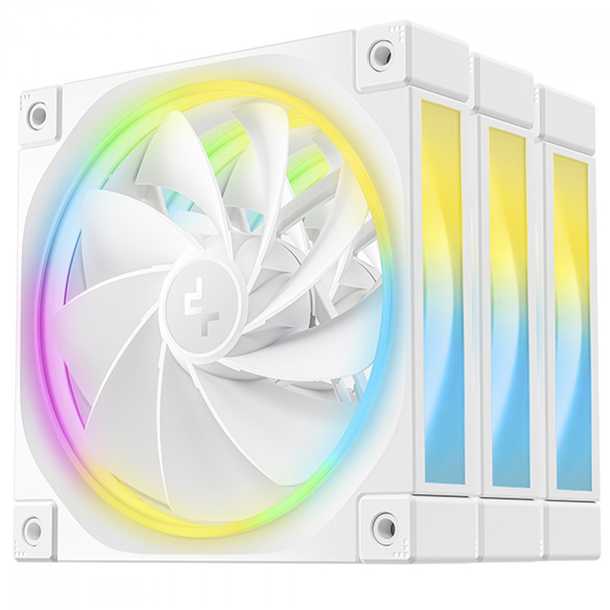 Kit Fan Com 3 Unidades DeepCool FL12R WH, ARGB, 120mm, Reverse, PWM, Branco, R-FL12R-WHAPN3-G