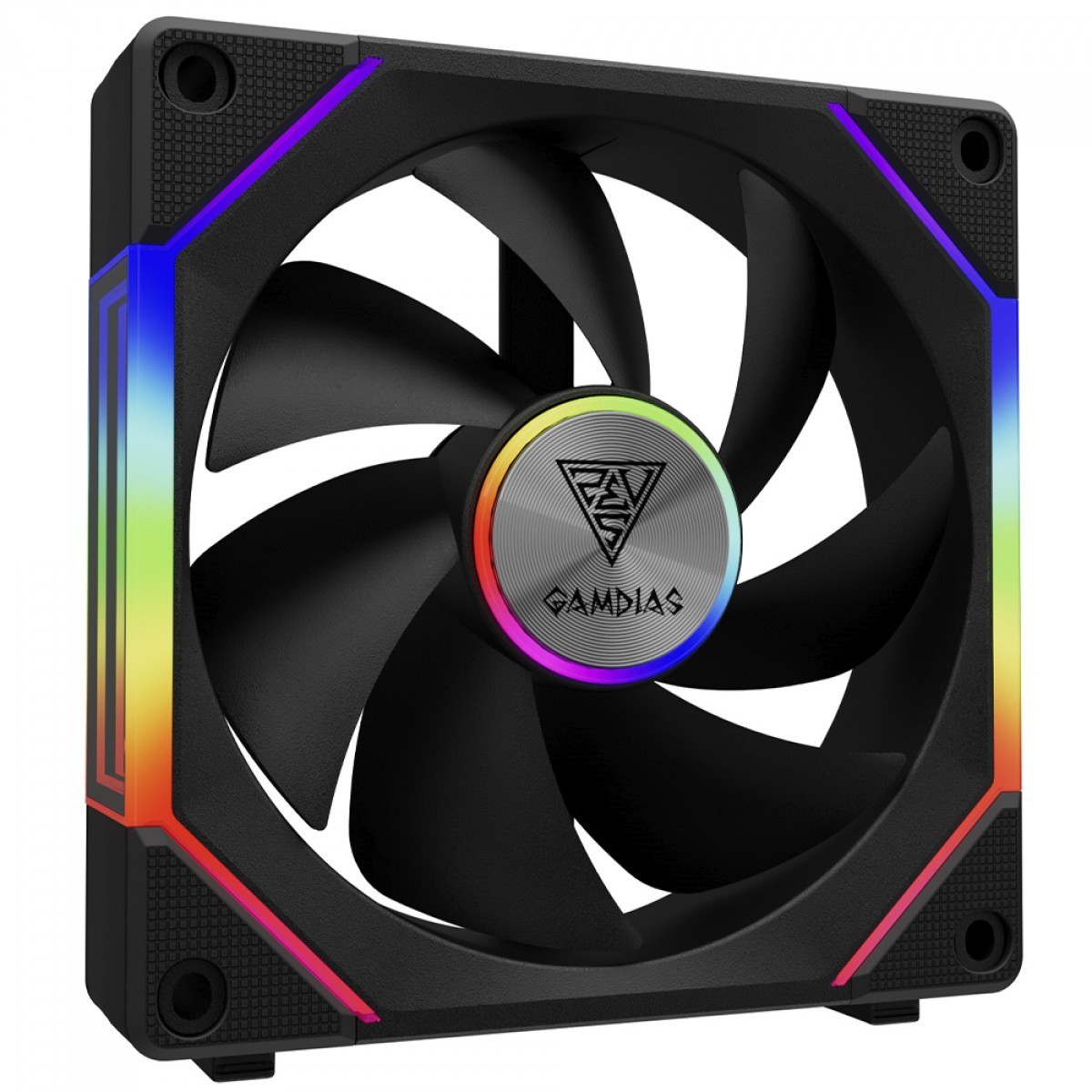 Kit Fan Com 3 Unidades Gamdias Aeolus P2-1203, ARGB, 120mm, PWM, Preto