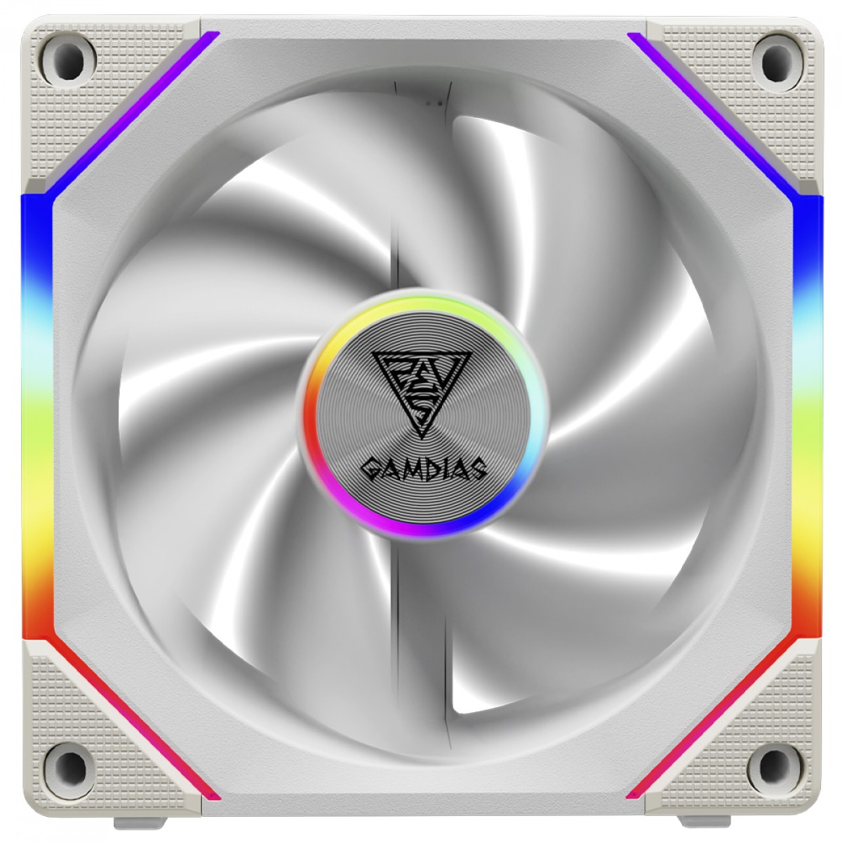Kit Fan Com 3 Unidades Gamdias Aeolus P2-1203 WH, ARGB, 120mm, PWM, Branco