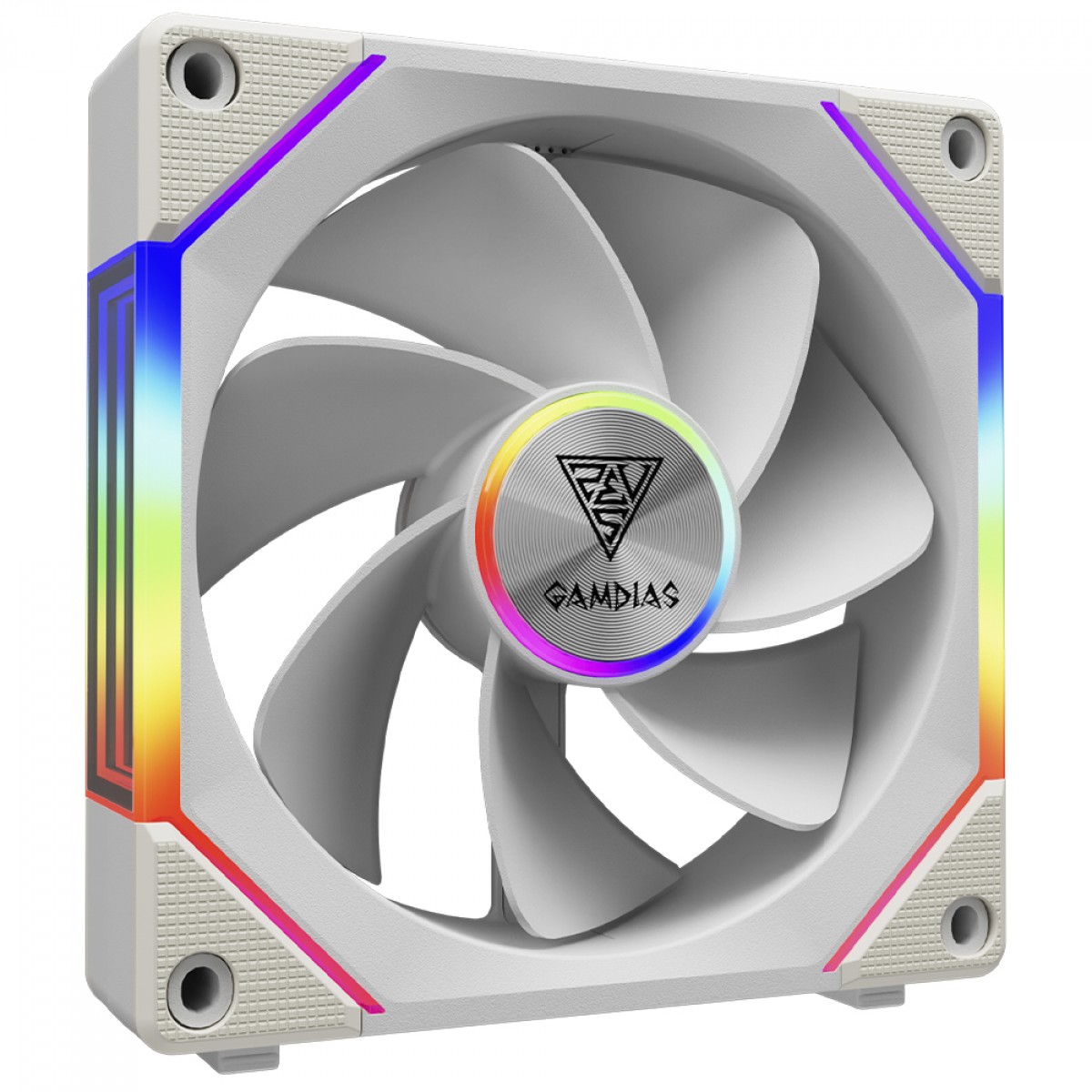 Kit Fan Com 3 Unidades Gamdias Aeolus P2-1203 WH, ARGB, 120mm, PWM, Branco