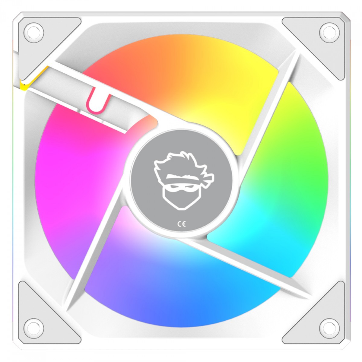 Kit Fan Com 3 Unidades Gamer Ninja Shimo, ARGB, 120mm, Com Controladora, Branco, GN-FN-SMK12AW