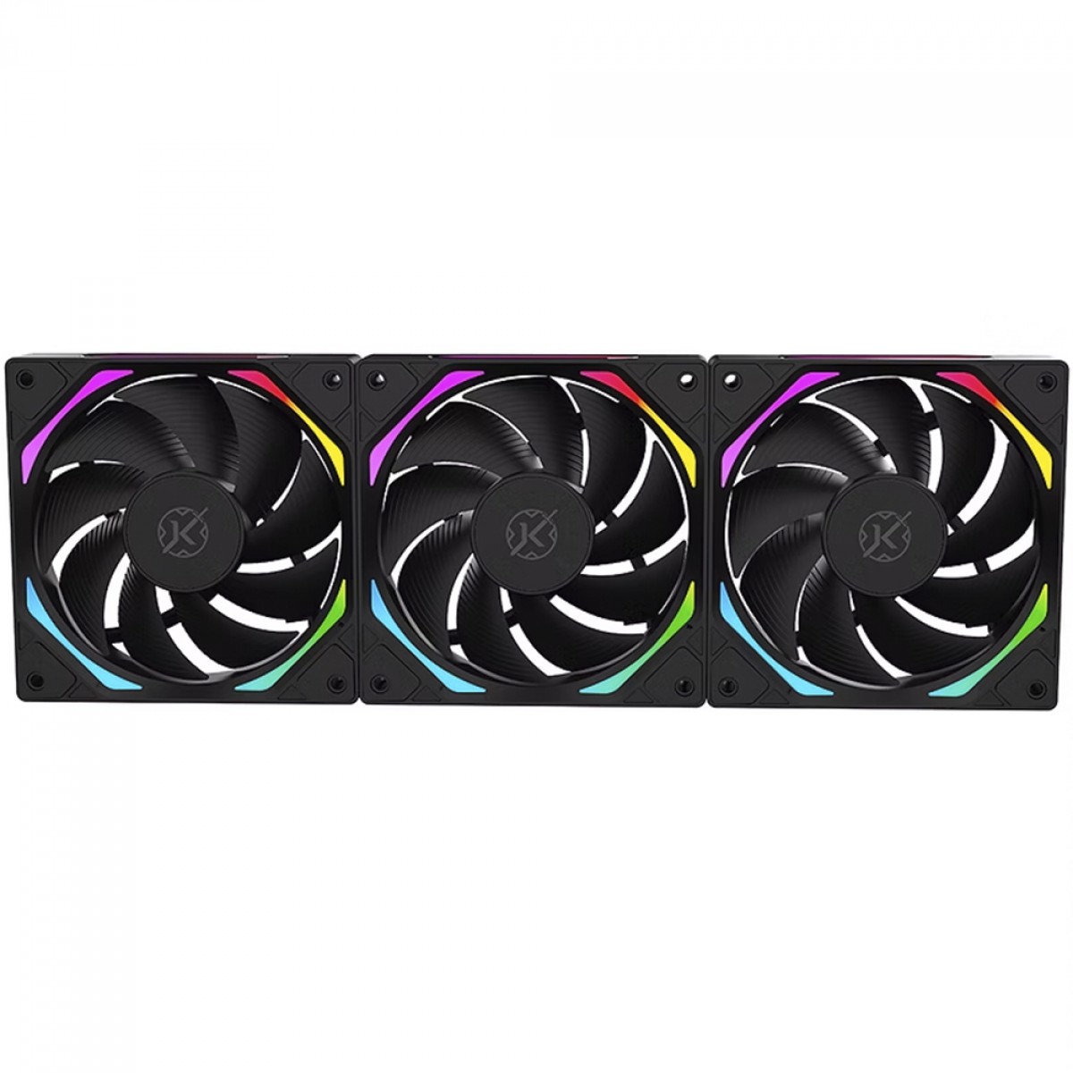 Kit Fan Com 3 Unidades Kalkan Halo ARGB, 120mm, PWM, Preto, KLK00019