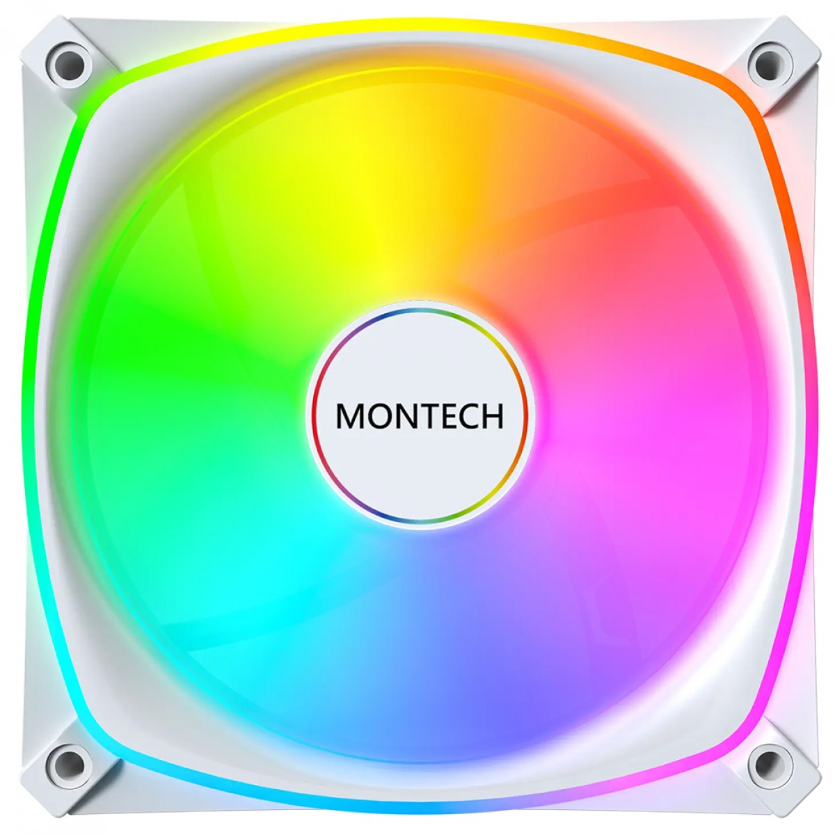 Kit Fan com 3 Unidades Montech RX120 Pro, ARGB, 120mm, Reverse, PMW, Branco