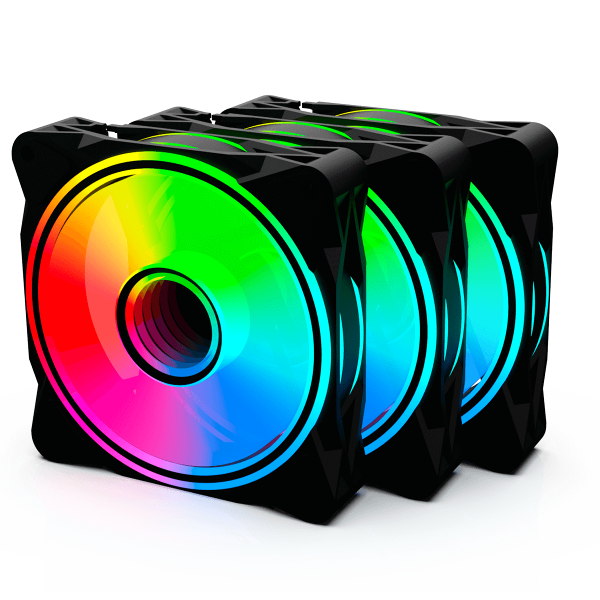 Kit Fan Com 3 Unidades One Power Radiant X3, ARGB, 120mm, Black, Com Controladora, FN-701 - Open Box