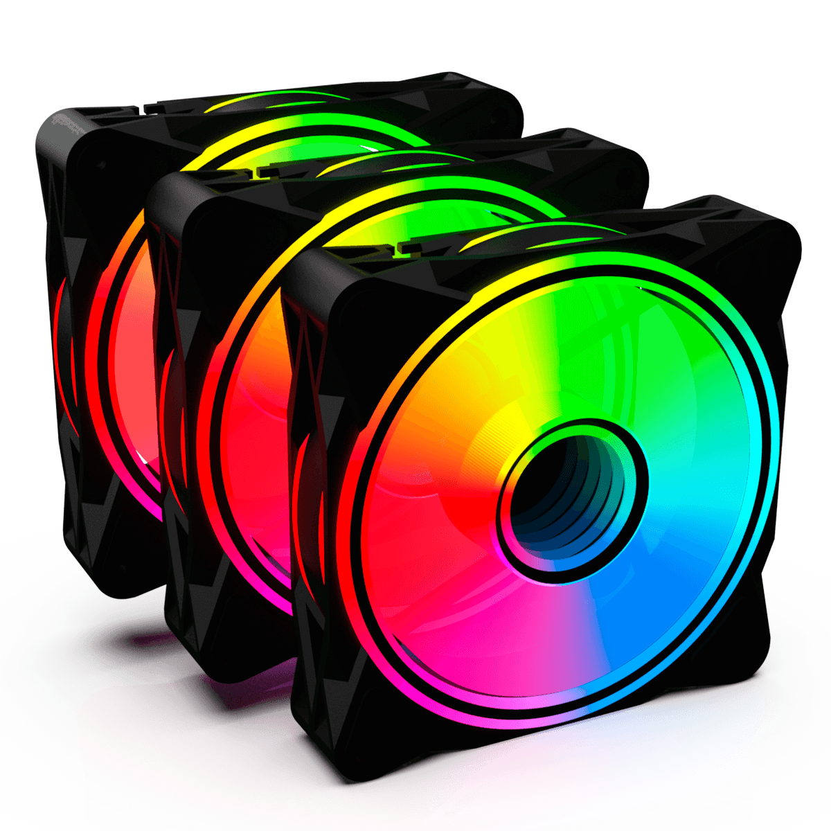 Kit Fan Com 3 Unidades One Power Radiant X3, ARGB, 120mm, Black, Com Controladora, FN-701 - Open Box