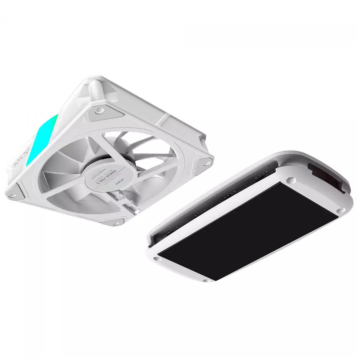 Kit Fan Com 3 Unidades PCYES Sangue Frio 3 ARGB White Ghost, 120mm, Com Controladora, Branco, K3ARGBSF3WGBR