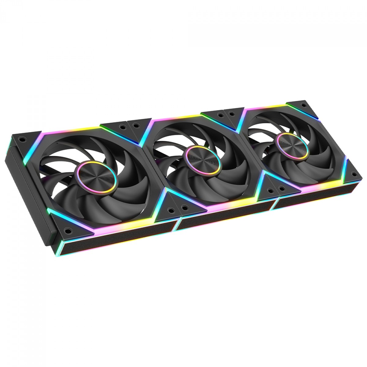 Kit Fan Com 3 Unidades SuperFrame Pulse, ARGB, 120mm, PWM, Preto, SF-FN-PSK12AB