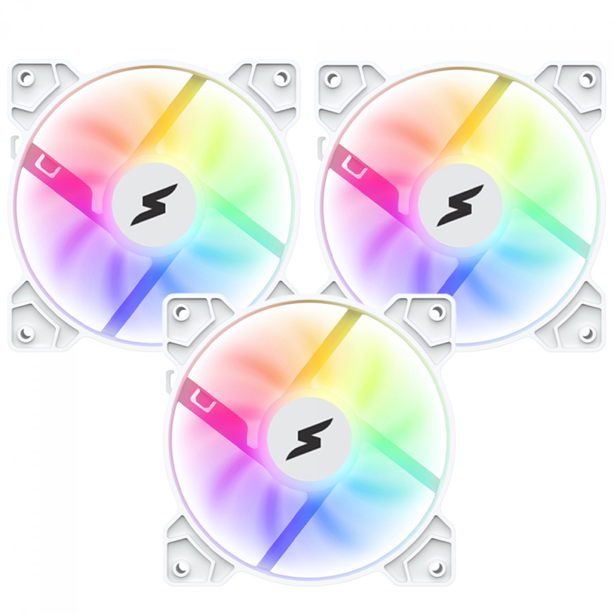 Kit Fan Com 3 Unidades SuperFrame Swift, ARGB, 120mm, White, Com Controladora SF-03