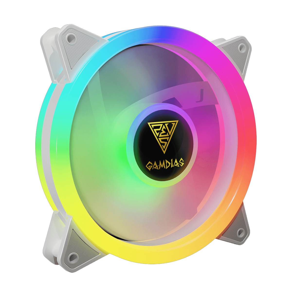 Kit Fan com 4 Unidades Gamdias Aeolus, ARGB, White, 120mm, com Controlador, AEOLUS M2-1204R-WH