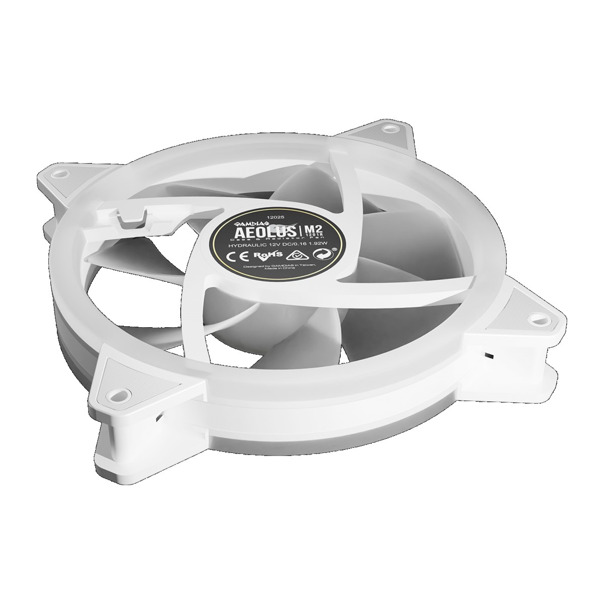 Kit Fan com 4 Unidades Gamdias Aeolus, ARGB, White, 120mm, com Controlador, AEOLUS M2-1204R-WH