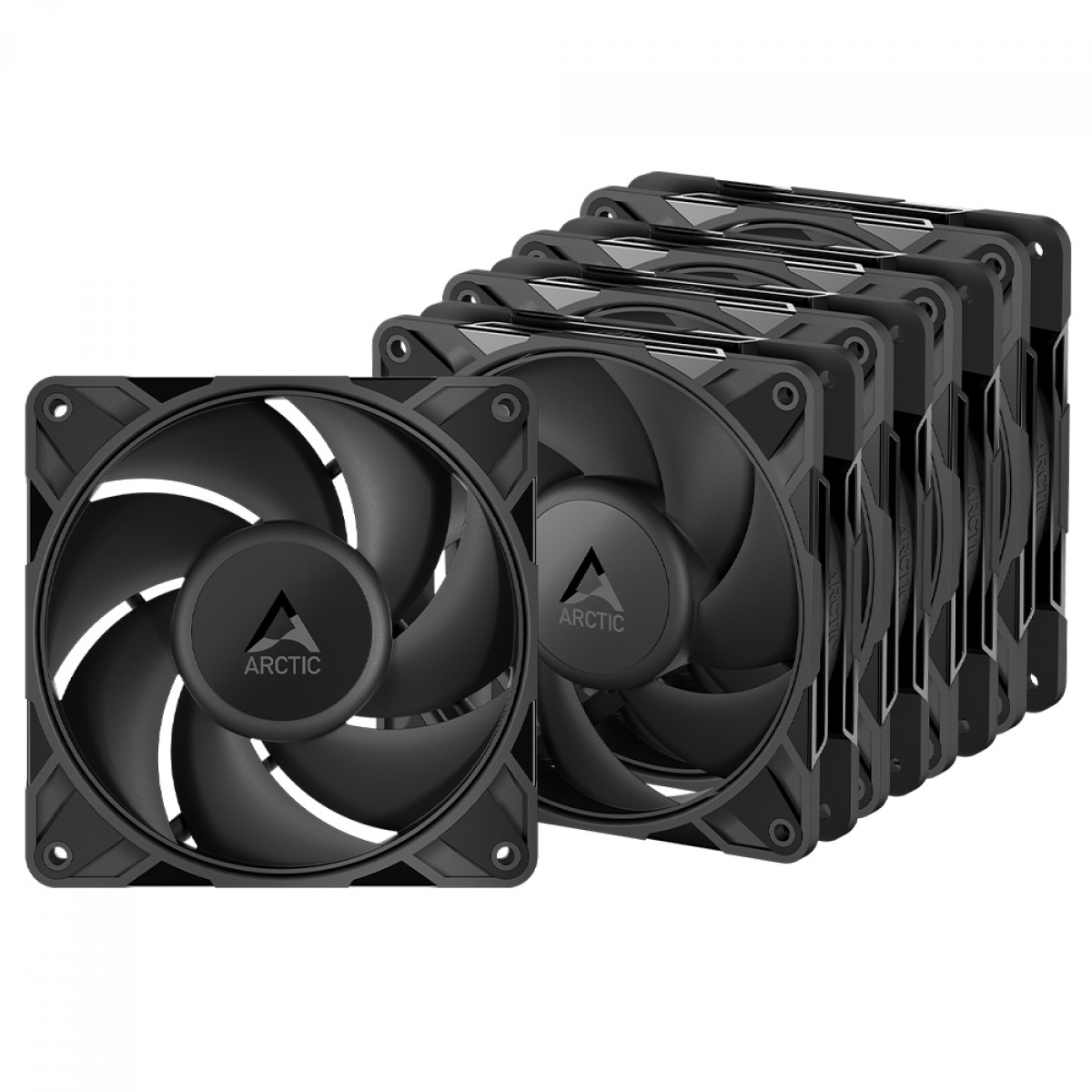 Kit Fan Com 5 Unidades Arctic P12 Pro PST, 120mm, PWM, Preto, ACFAN00307A