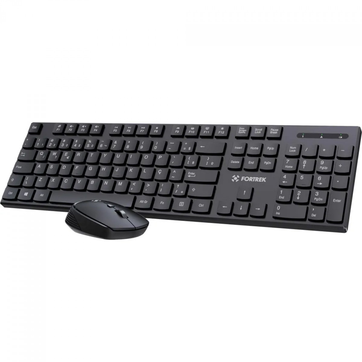 Kit Teclado e Mouse Fortrek CW11, Wireless, ABNT2, Preto