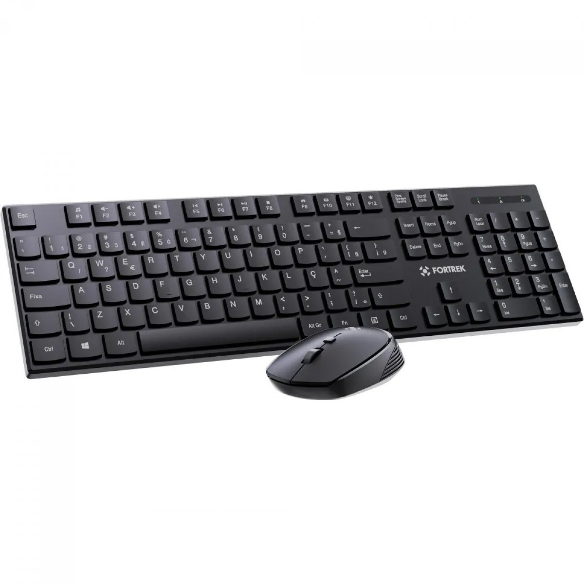 Kit Teclado e Mouse Fortrek CW11, Wireless, ABNT2, Preto