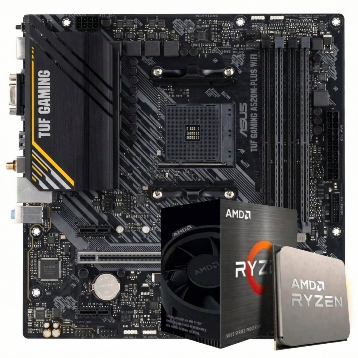 Kit Upgrade AMD Ryzen 5 5500X3D + Placa Mãe Asus TUF Gaming B550M-Plus