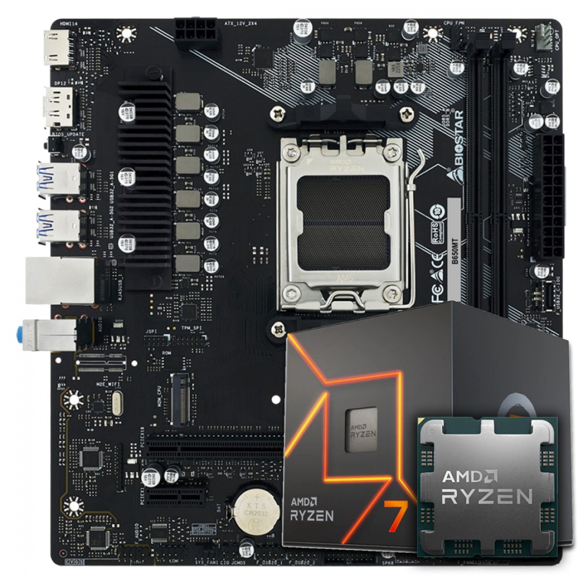 Kit Upgrade, AMD Ryzen 7 8700G, Placa Mãe Chipset A620 DDR5