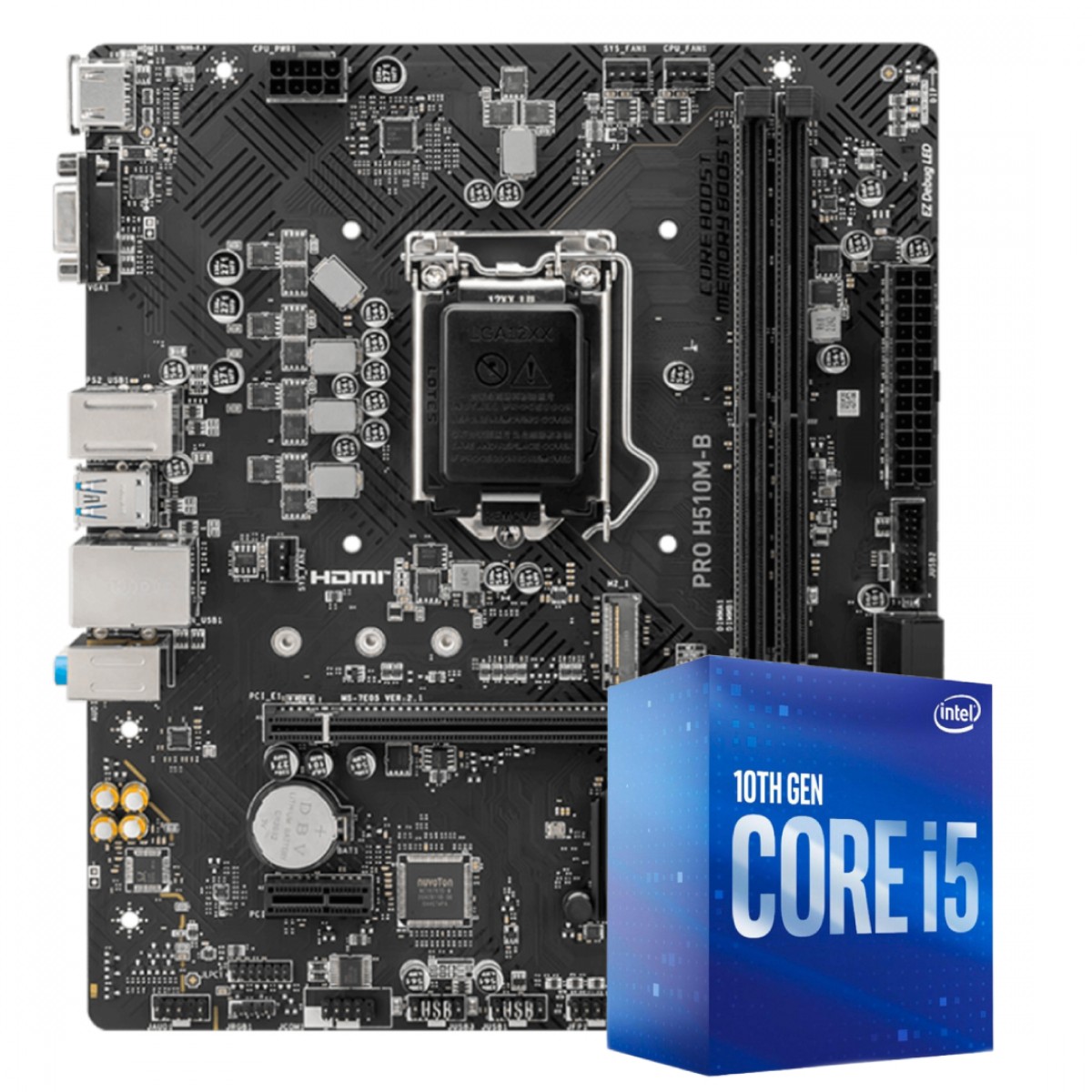 Kit Upgrade, Intel Core i5 10400F, Placa Mãe MSI PRO H510M-B
