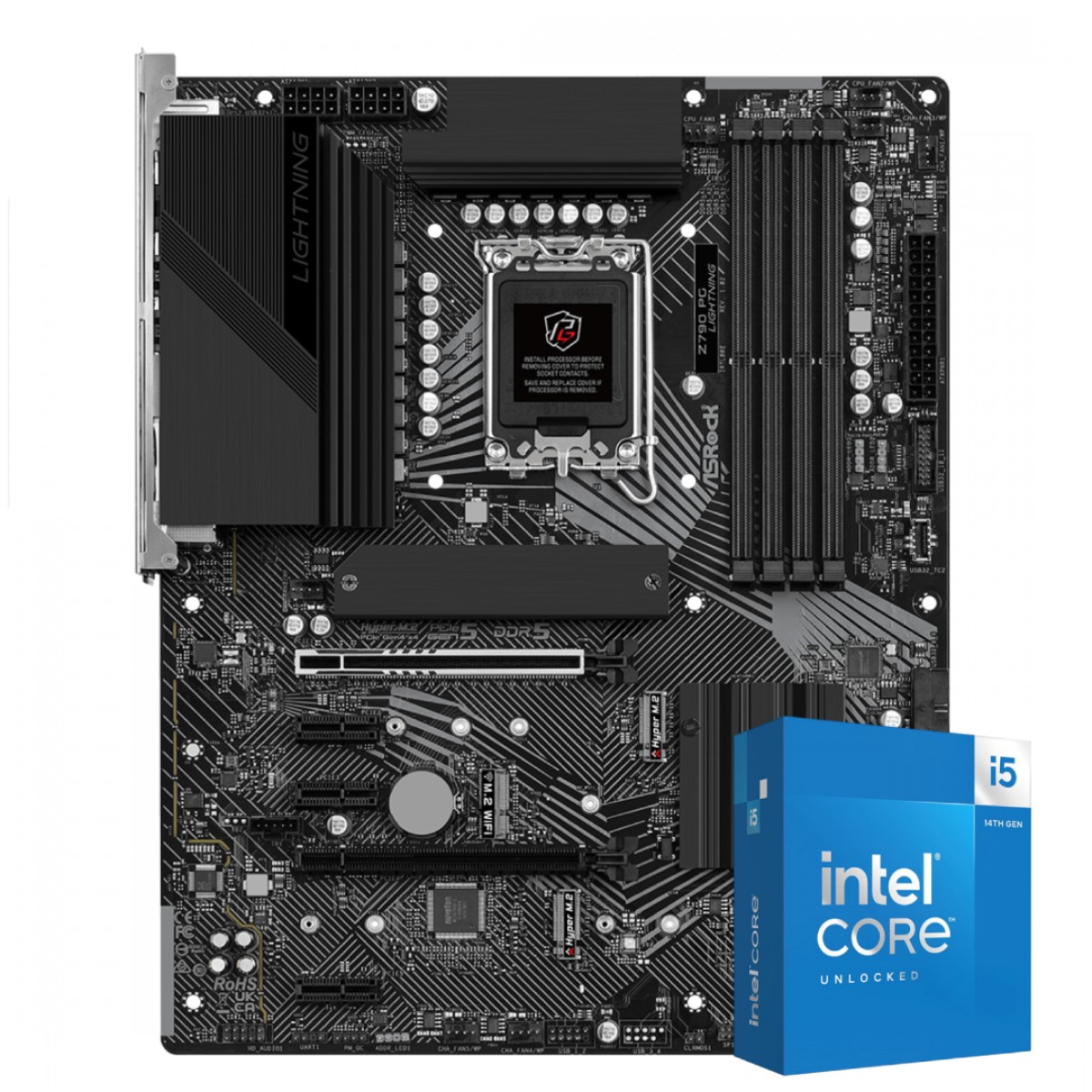 Kit Upgrade, Intel Core i5 14600KF, Placa Mãe Chipset Z790 DDR5