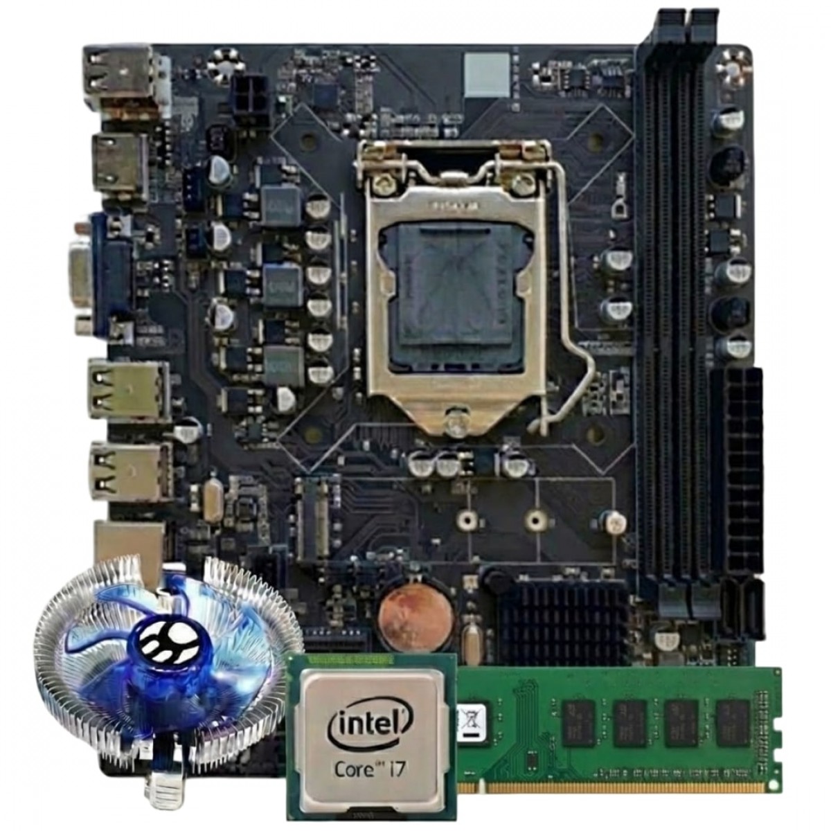 Kit Upgrade, Intel Core i7 3770, Placa Mãe Chipset H61, Memória 8GB DDR3, Cooler