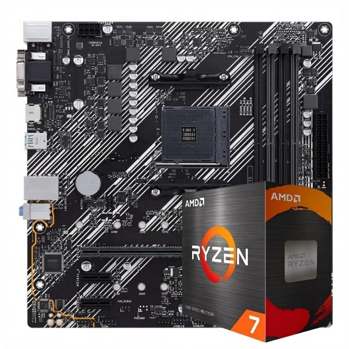 Kit Upgrade Ryzen 7 5700X + Placa Mãe Chipset A520