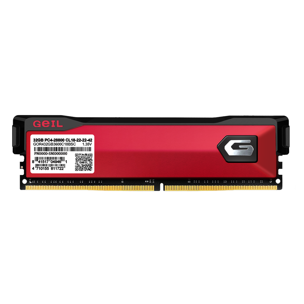 Memória DDR4 Geil Orion, 16GB, 3200MHz, Red, GAOR416GB3200C16BSC