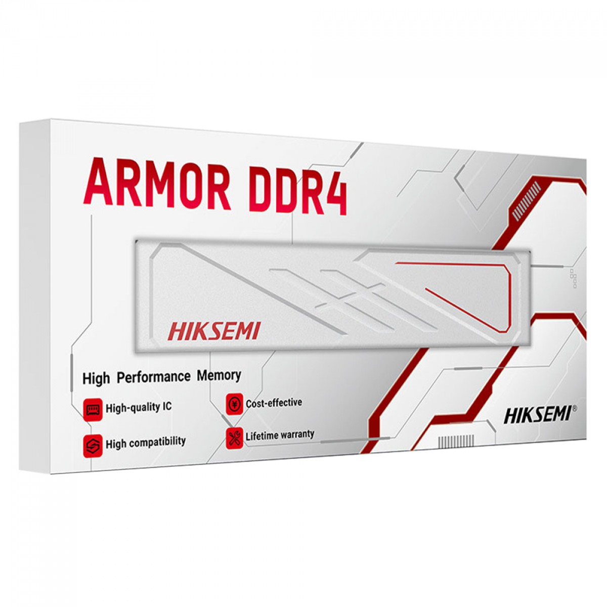 Memória DDR4 Hiksemi Armor U10, 8GB, 3200Mhz, Branco