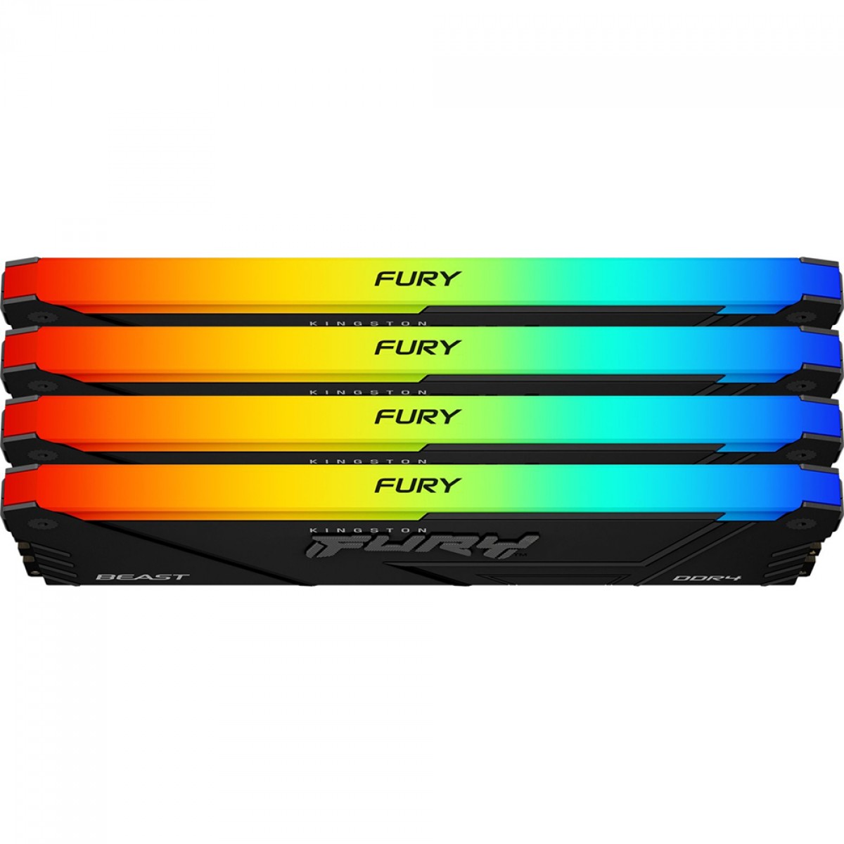 Memória DDR4 Kingston Fury Beast RGB, 32GB (4x8GB), 3200MHz, Preto, KF432C16BB2Ak4/32