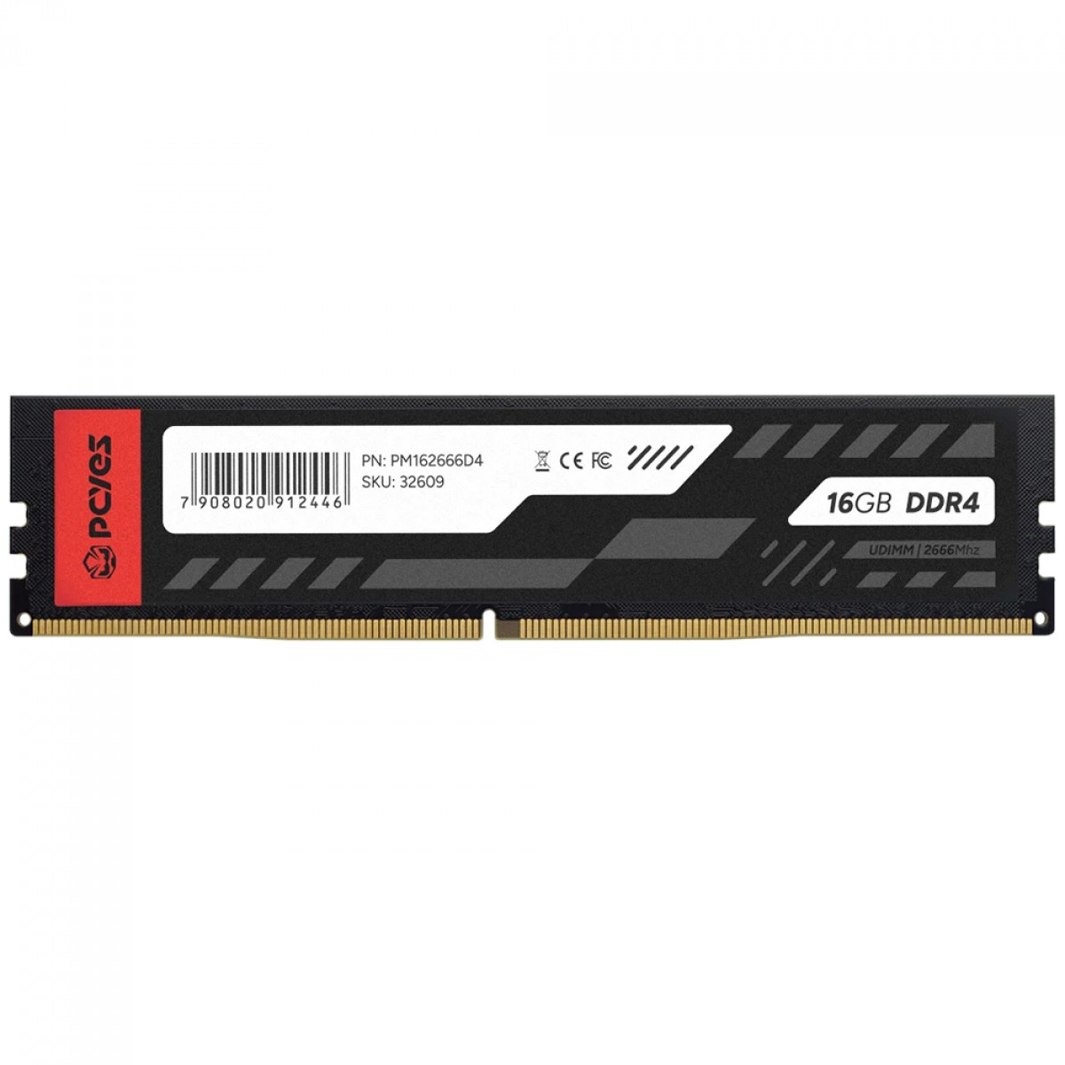 Memória DDR4 PCYes, 16GB, 2666MHz, Preto, PM162666D4