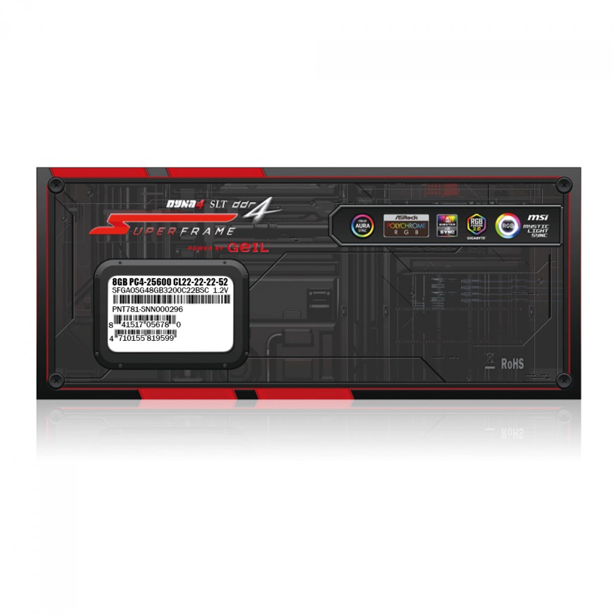 Memória DDR4 SuperFrame RGB, 8GB, 3200MHz, Gray