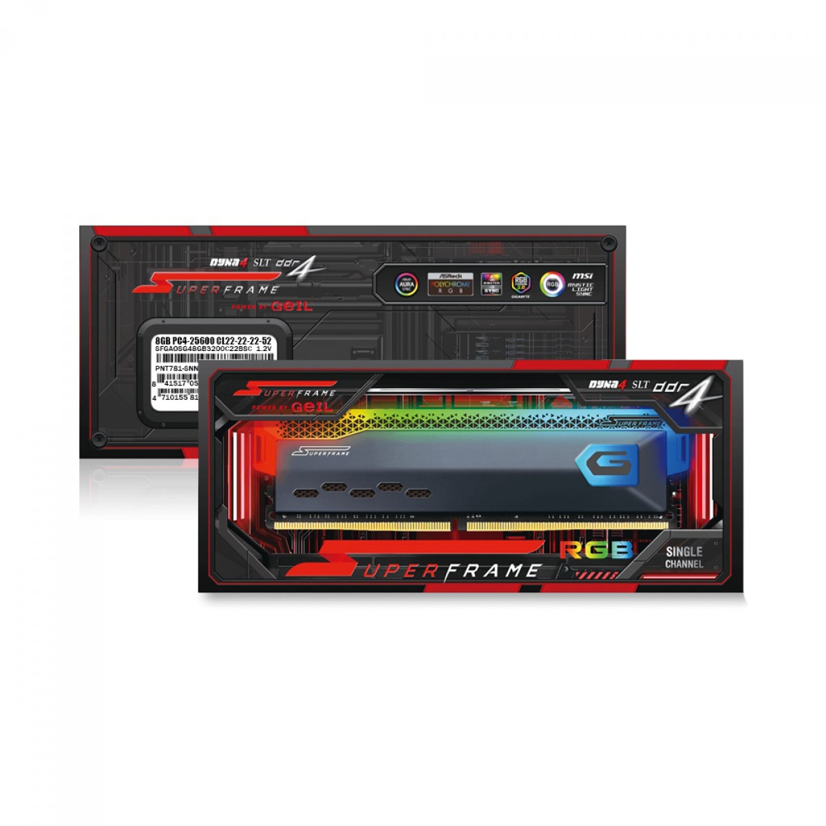 Memória DDR4 SuperFrame RGB, 8GB, 3200MHz, Gray