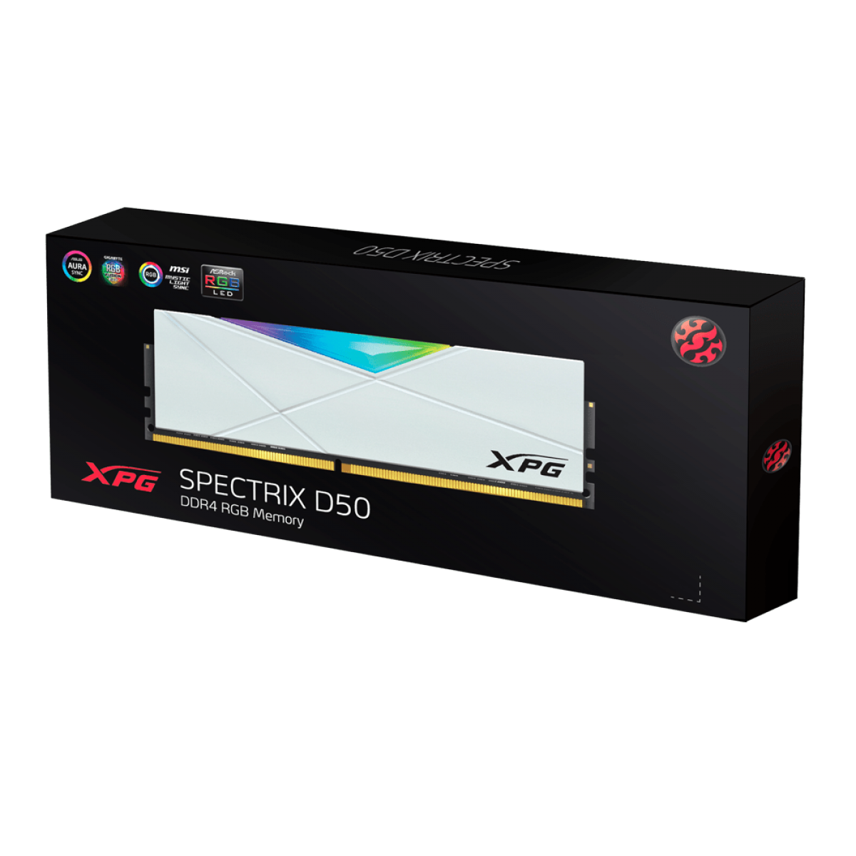 Memória DDR4 XPG Spectrix D50, 32GB (2x16GB), 3200MHz, RGB, White, AX4U320016G16A-DW50