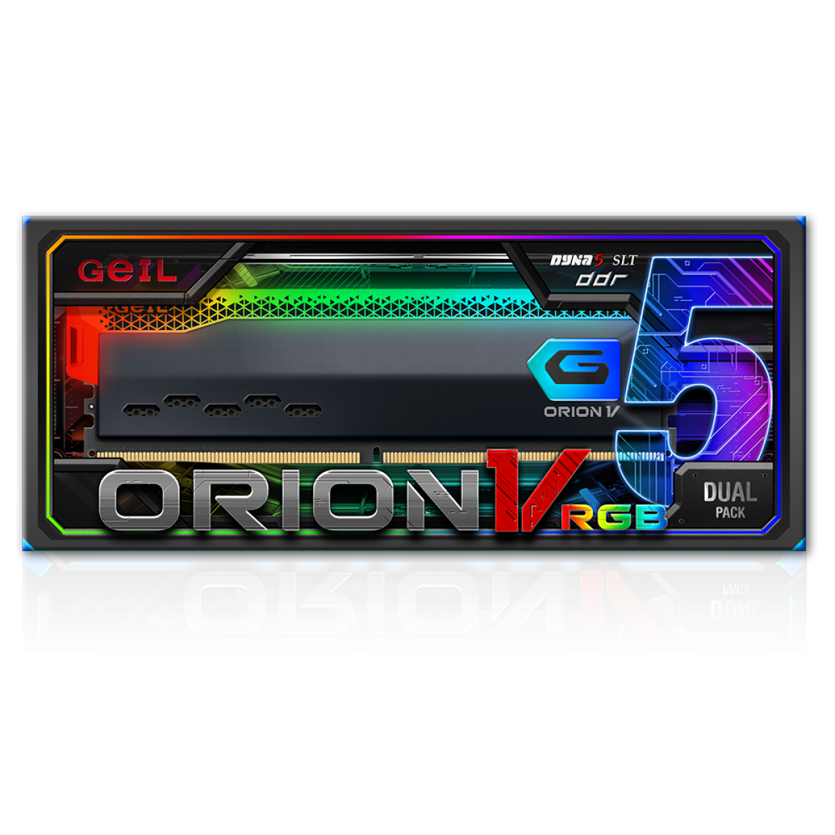 Memória DDR5 Geil Orion, 32GB (2x16GB) 6000MHz, RGB, Racing Red, GVSR532GB6000C38BDC