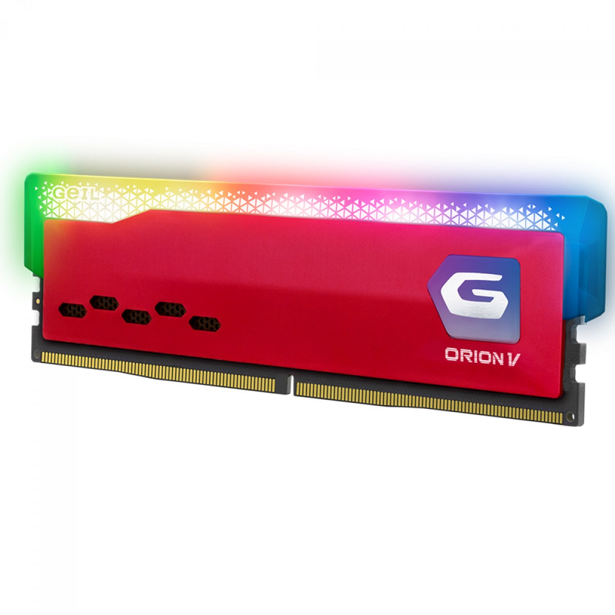 Memória DDR5 Geil Orion V, 32GB (2x16GB), 5600MHz, RGB, Racing Red, GVSR532GB5600C38ADC