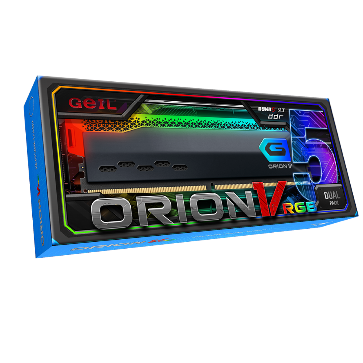 Memória DDR5 Geil Orion V RGB, 32GB (2x16GB), 5200MHz, Titanium Gray, GVSG532GB5200C38BDC