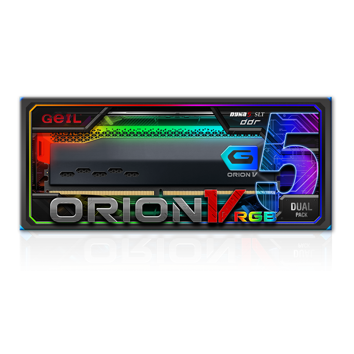 Memória DDR5 Geil Orion V RGB, 32GB (2x16GB), 5200MHz, Titanium Gray, GVSG532GB5200C38BDC
