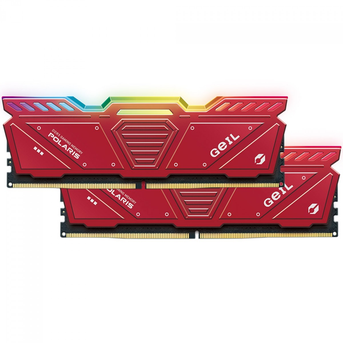 Memória DDR5 Geil Polaris RGB, 32GB (2x16GB), 5200MHz, Red, GOSR532GB5200C38BDC