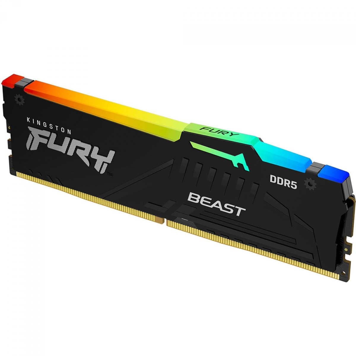 Memória DDR5 Kingston Fury Beast, RGB, 32GB (2x16GB), 5200Mhz, Black, KF552C36BBEAK2-32
