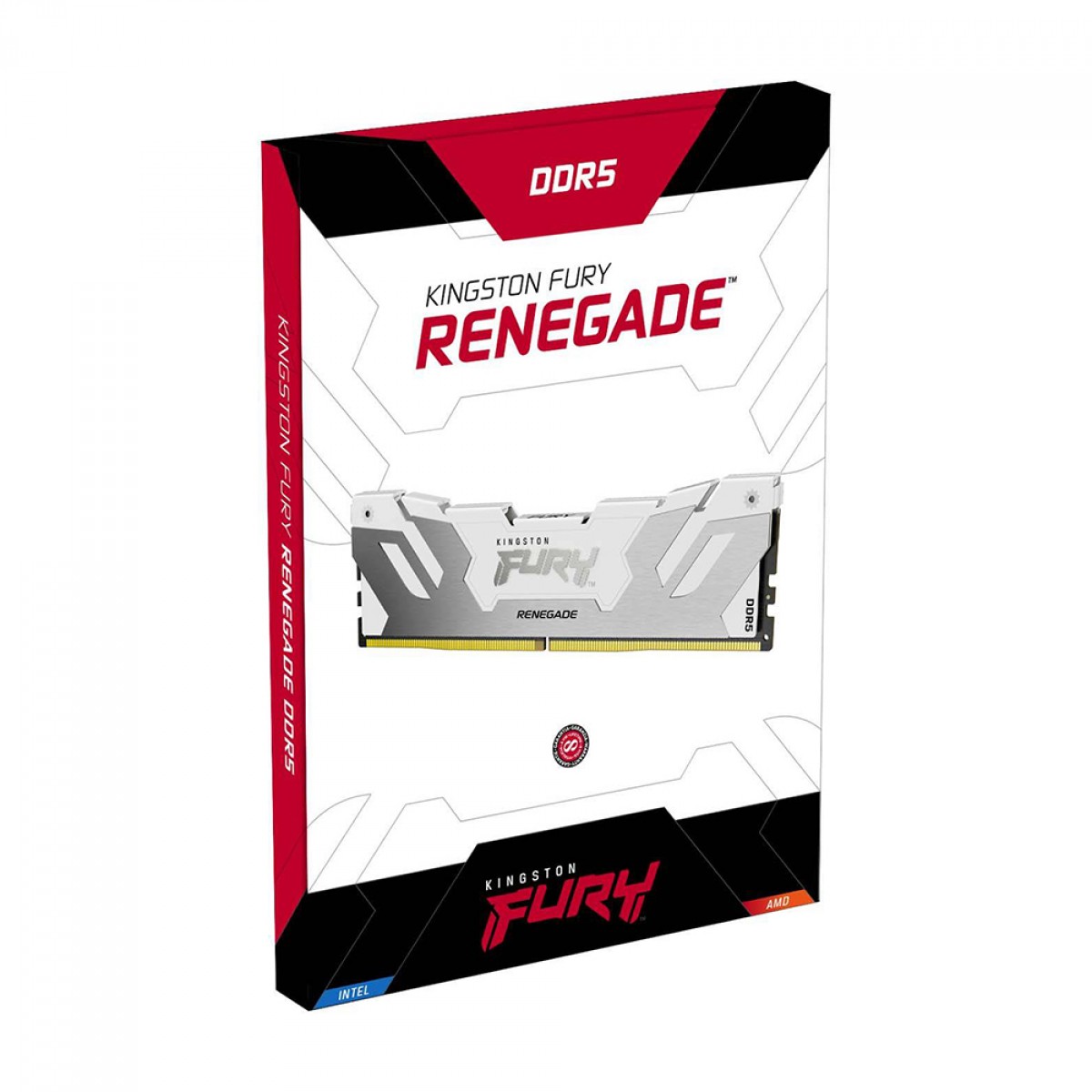 Memória DDR5 Kingston Fury Renegade, 16GB, 7200MHz, White, KF572C38RW-16