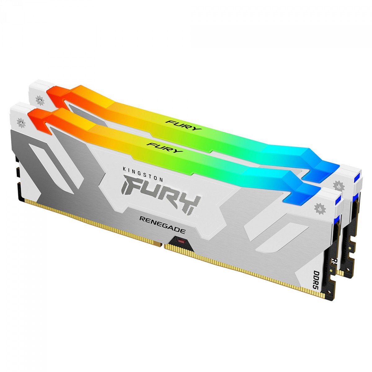Memória DDR5 Kingston Fury Renegade, RGB, 64GB (2x32GB), 6400MHz, White, KF564C32RWAK2-64