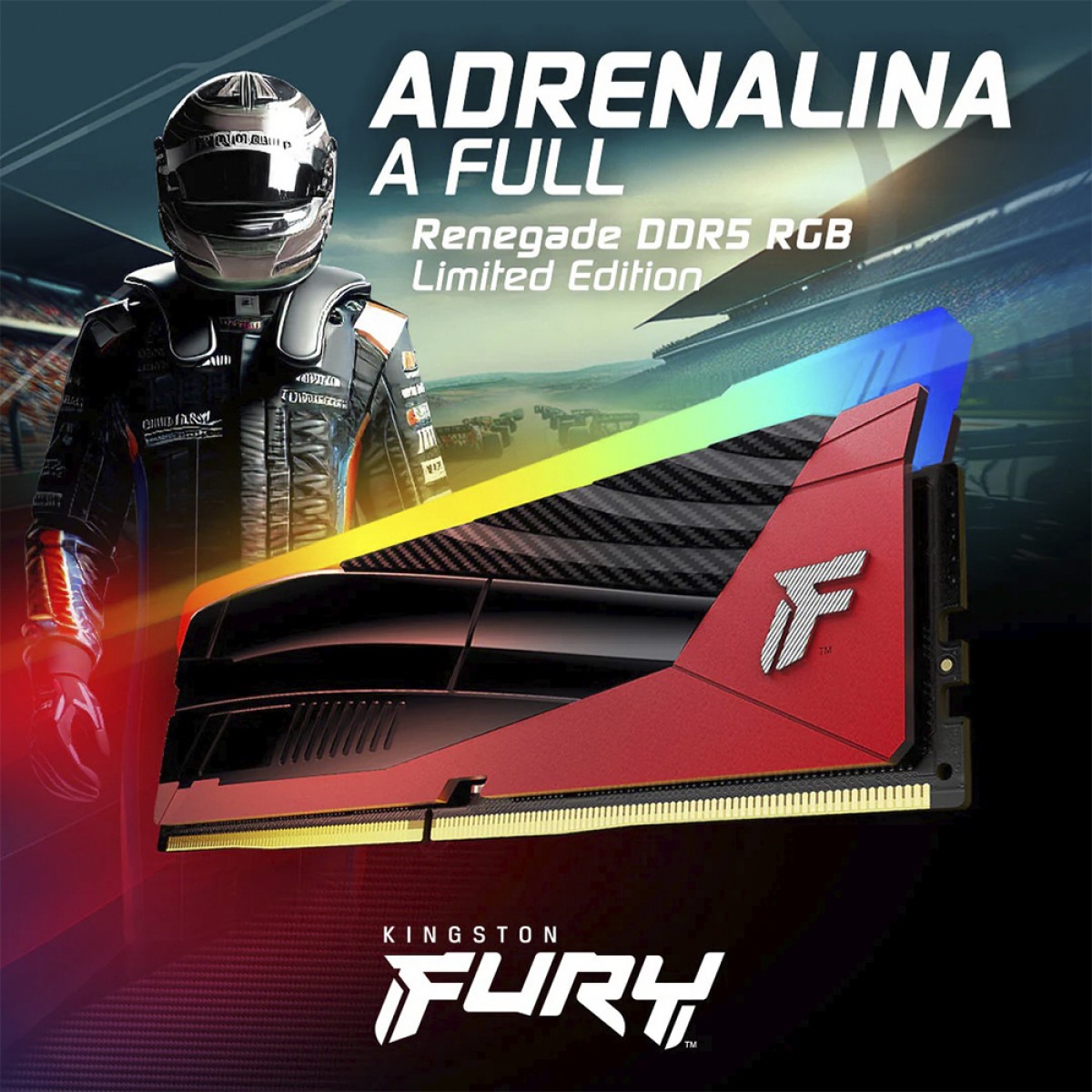 Memória DDR5 Kingston Fury Renegade RGB Limited Edition, 48GB (2x24GB), 8000MHz, KF580C36RLAK2-48